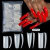 504Pcs Extra-Long C Curve False Nail Tips Abs Straight Coffin Fake Nails Half-Cover Press On Nail Tips