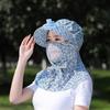 Fan Sunhat Strong Wind Cooling Sunshade Wide Brim Hollow Out Mesh Sun Protection Decorative Neck Protection Outdoor Fan Cap Headwear