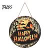 Wooden Witch Front Door Decor Halloween Hanging Sign, 8" Round Autumn Forest Gift for Friends Witches Rustic Holiday Sign Home Porch Decoration
