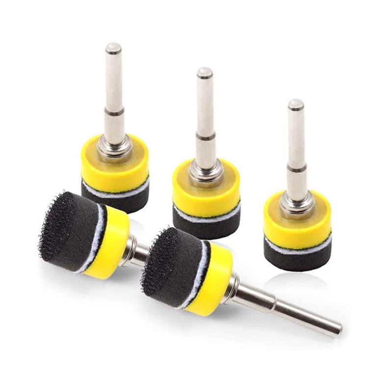 1  Pneumatic/Electric Polisher Pad Set, Self-Adhesive Backing, Flocking Tray, 5-Piece 1-inch Self-Adhesive Backing Flocking Tray 5Pcs
