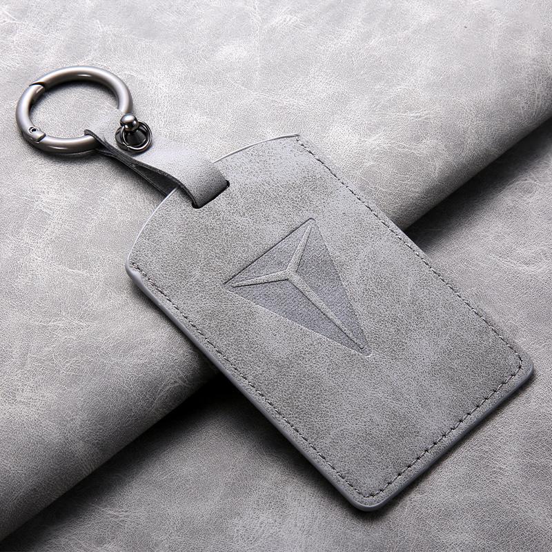For Changan Deepal S7 SL03 NFC Card Sheepskin Car Key Case Remote Cover Shell Keychain Ring Holder Fob Bag Interior Accessories