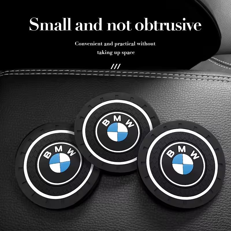 2Pcs For Bmw M Performance E46 E90 E60 F30 F10 E39 F20 pendant Silica Gel Car Coaster Water Cup Anti-slip Pad Auto Accessories RTU1