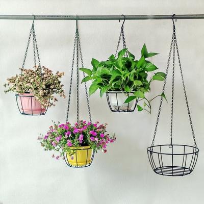With Chain Rope Hanger Flower Pot Iron Plant Hanger Decoration Metal Hanging Basket  Porch