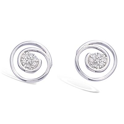 [J9554] - Silver 'Déesse' Silver Earrings (rhodium-plated) - 11 Mm