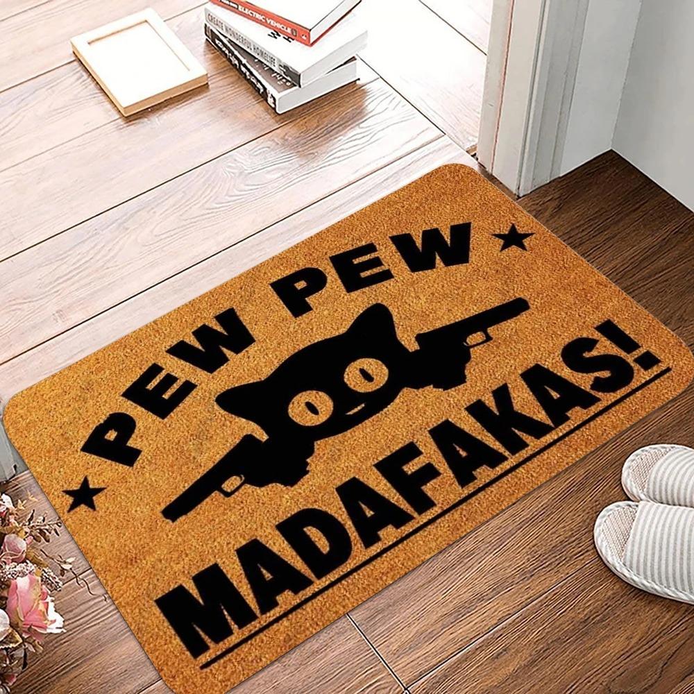 MADAFAKAS Carpet Pattern Mat Outdoor Non-slip Easy To Clean Cat Rug Resistant Doormat Washroom Entrance Decor Washable Carpet