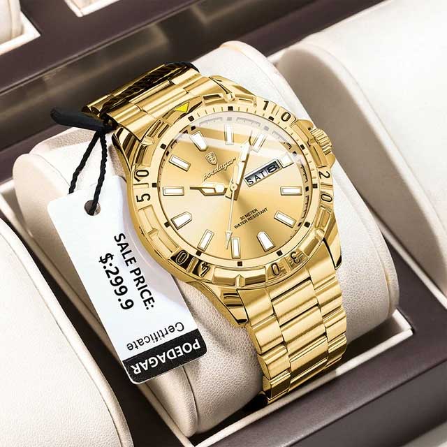 New Arrival  Luxury Stainless Steel Men Quartz Watches Waterproof Luminous Date  Watch for Men 959