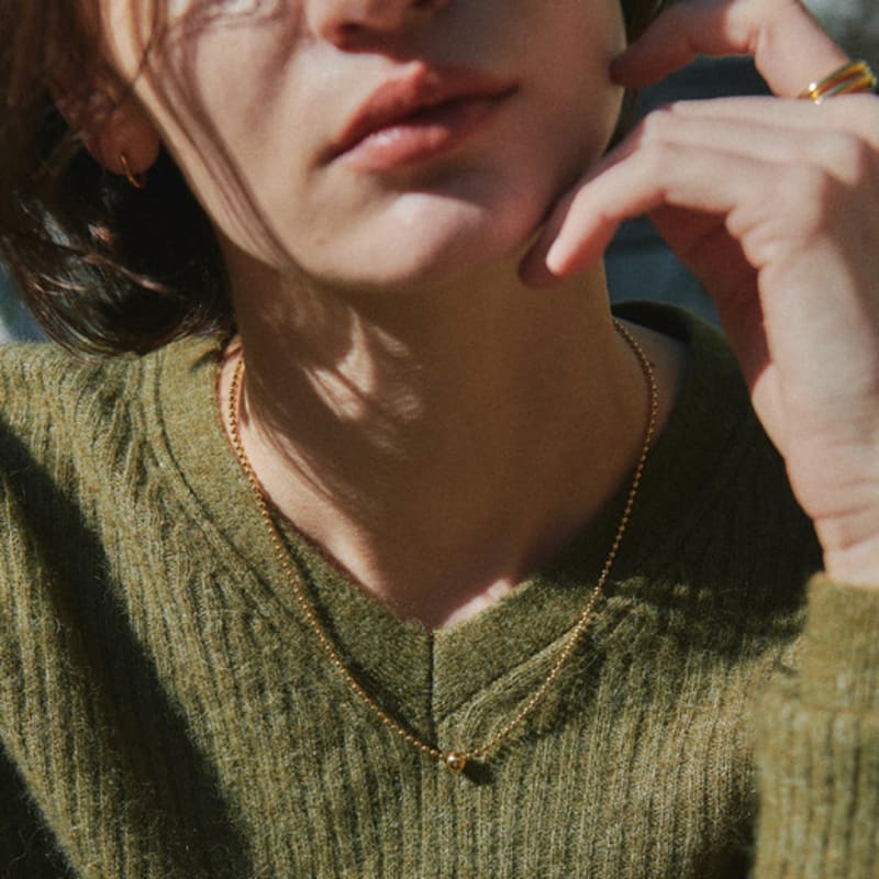 

verte [925 silver] Un.silver.176 / ave ball necklace (gold) gold