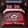 Sheffield United FC Individuelles Namens-Text Bettwäscheset 1 Bettbezug+2 Kissenbezüge Fußball-Logo Personalisierte Geschenkidee für besonderen Anlass Schlafzimmerdekoration