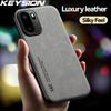 KEYSION Luxury Retro PU Leather Phone Case for OnePlus 15R Soft Silicone+PC Shockproof Phone Back Cover for OnePlus 1+ Ace 6 6T