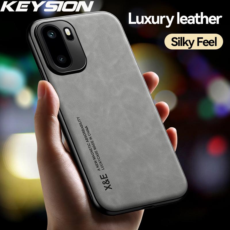 KEYSION Luxury Retro PU Leather Phone Case for OnePlus 15R Soft Silicone+PC Shockproof Phone Back Cover for OnePlus 1+ Ace 6 6T