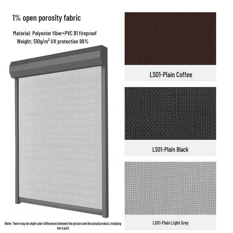 Smart Windproof Electric Roller Blind: Automatic Lifting, Light Blocking, Rainproof, Mosquito-Proof, Remote-Controlled Balcony Curtain.