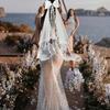 Flowing Girls Head Gauze Polyester Bridal Tulle Portable Bow Veil Hair Hoop  Photo Props