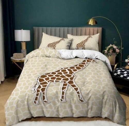 Art Giraffes Quilt Duvet Cover Bedding Set Pillowcase Single Double King Size UK
