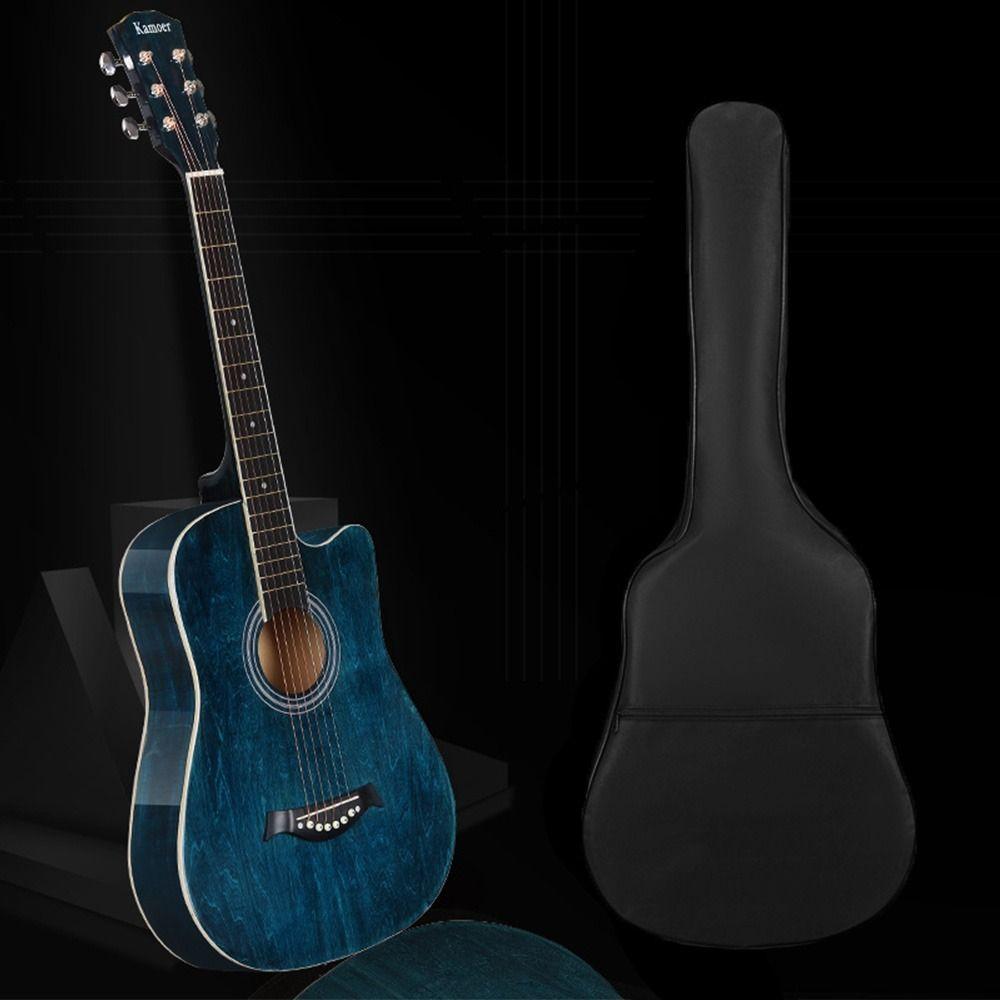 

Waterproof Guitar Bag Oxford Cloth Single Shoulder Bag Thick Guitar Backpack with Handle 34inch чёрный