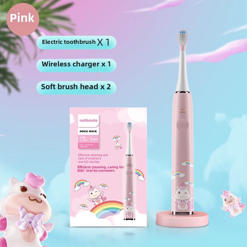Children's Electric Toothbrush Soft Bristle Automatic Baby Over 2 Years Old Induction Rechargeable Air Bubble Brush