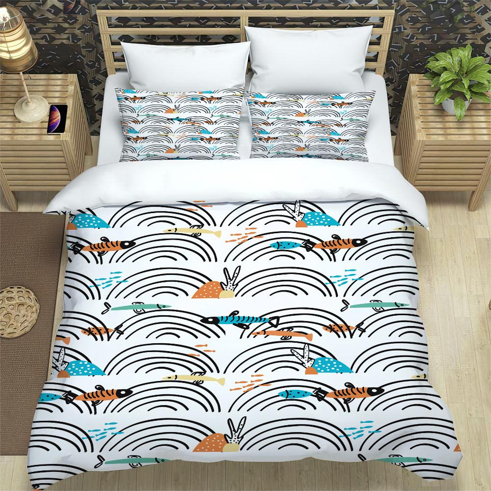 Simple Cartoon Quilt Set Three-Piece Set Four-Piece Set, Home Textile Printing