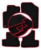 Alfombrillas de terciopelo con borde rojo para: Peugeot 207CC coupé, cabrio (2006-2012)