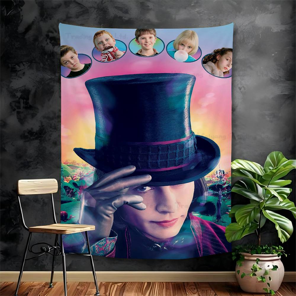 

WWonkas New Moive Hippie Wall Hanging Tapestries For Living Room Home Dorm Decor Art Home Decor 74x94cm(29x37in)