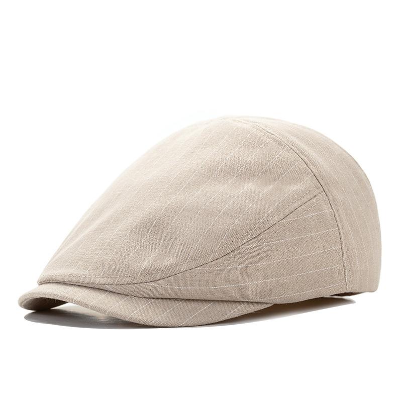 

Vintage Hat Striped Forward Cap Beret Cap бежевий
