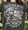 You're Not Alone There's Frogs Toad Comfort Colors® Tshirt, Tadpole Spawn Amphibian Nature Vintage Retro Graphic Wildlife Swamp Tee