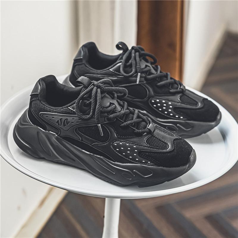 

Rock formation retro dad shoes shock-absorbing soft-soled running shoes thick-soled heightening casual sports shoes trendy cool fashion coconut shoes 45 чёрный