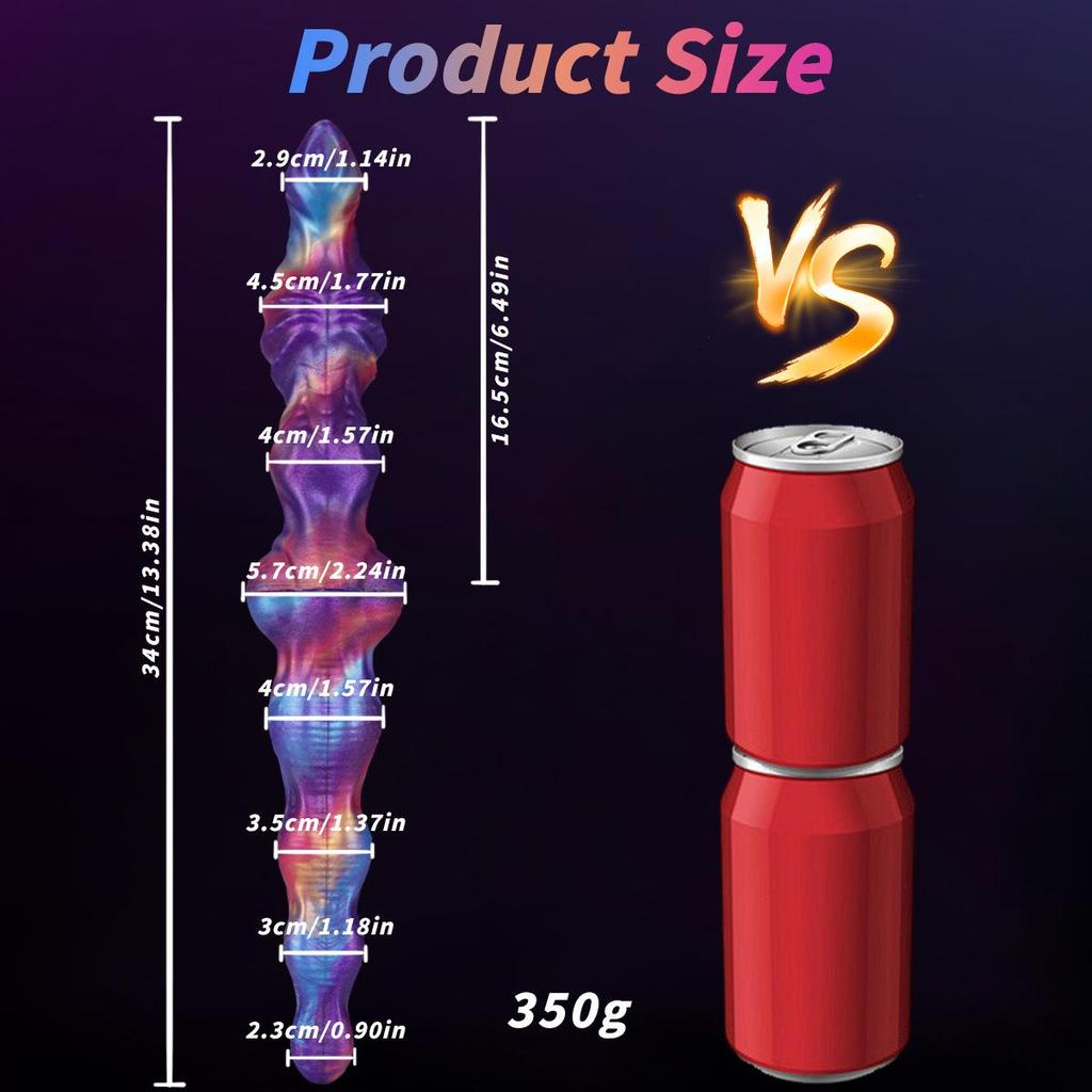 Silikon Doppelkopf Dildo: Dickes, super langes, realistisches Tierdesign Anal-Masturbationstoy