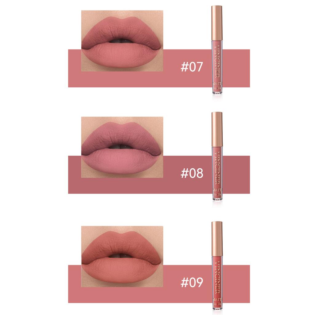 12 Farben Matte Velvet Lip Glaze Langanhaltender, wasserfester, nicht klebriger, wischfester flüssiger Lippenstift Valentinstagsgeschenke
