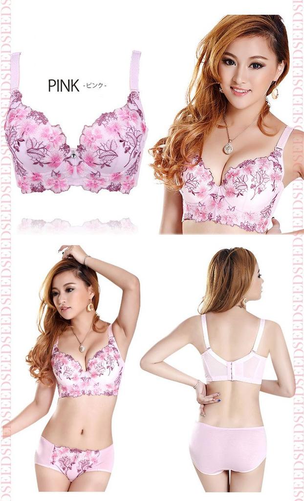 bra and shorts set for top and bottom 80CD [MR collection] Underwear, high-arm women, cute, set, innerwear, pink,