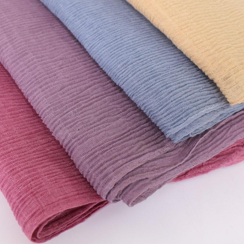 Autumn and winter Bali yarn pleated solid color women's scarf refreshing breathable versatile long scarf shawl style