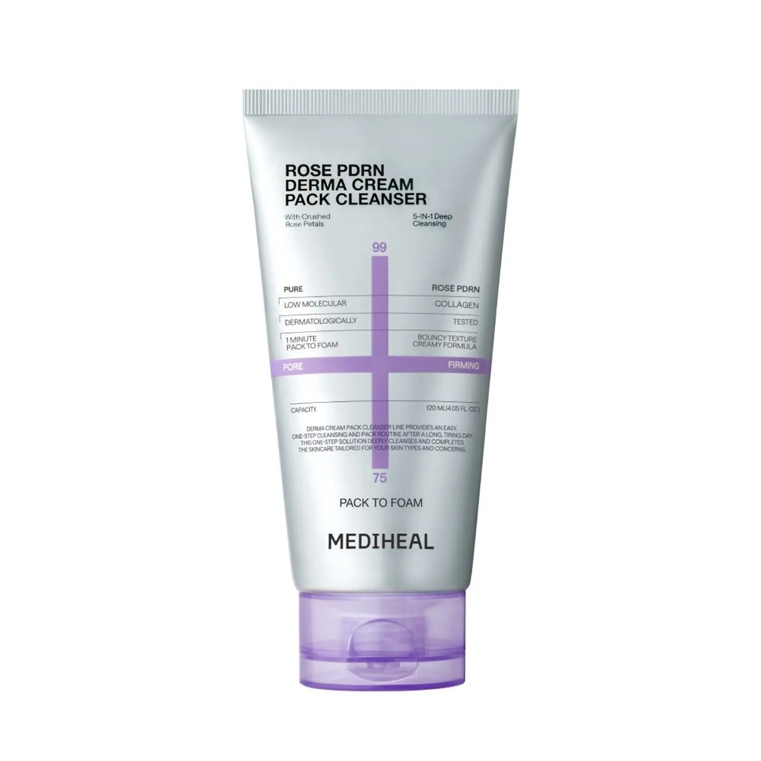MEDIHEAL Derma Cream Pack Cleanser 120ml (Set/Single) Rose PDRN 120ml