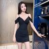 New Women's Sexy Spaghetti Strap Off-Shoulder Elegant Bodycon Dress for Nightclubs