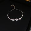 Zircon Round Geometric Flower Bracelet Vintage Style Bracelet Light Luxury High-End Hand Jewelry For Women
