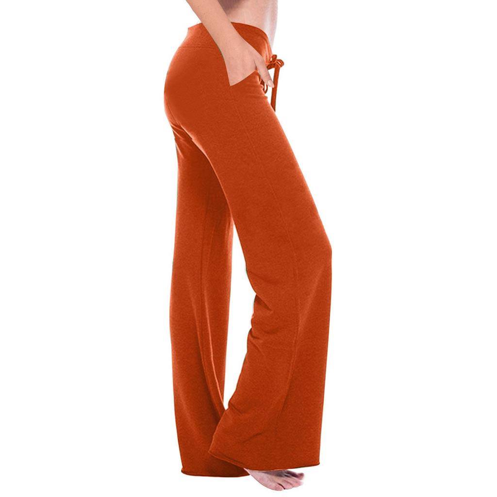 Women's Casual Home Pants Soft Wide Leg Pants With Pocket Loose Yoga Travel Casual Sports Pants