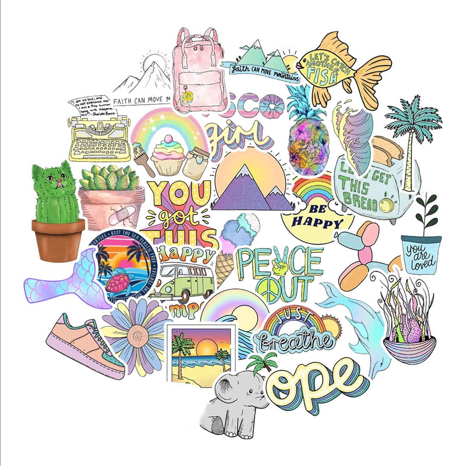 

(H0826)50 xPC наклейка багаж холодильник телефон стакан воды водонепроницаемая наклейка