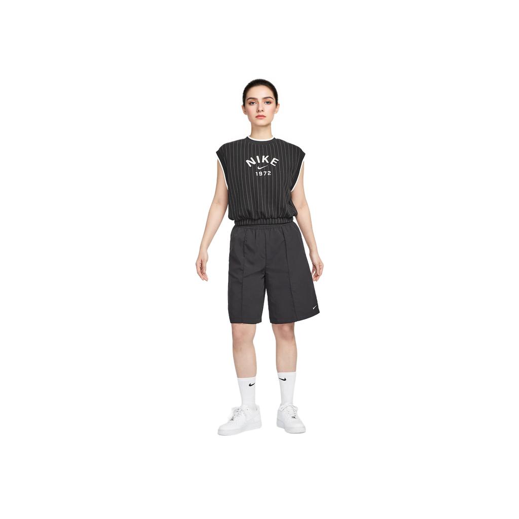Nike Sportswear Loose Retro Comfortable Soft Sports Vest Women Tops Black Velvet-Brown Sail HV2093-010