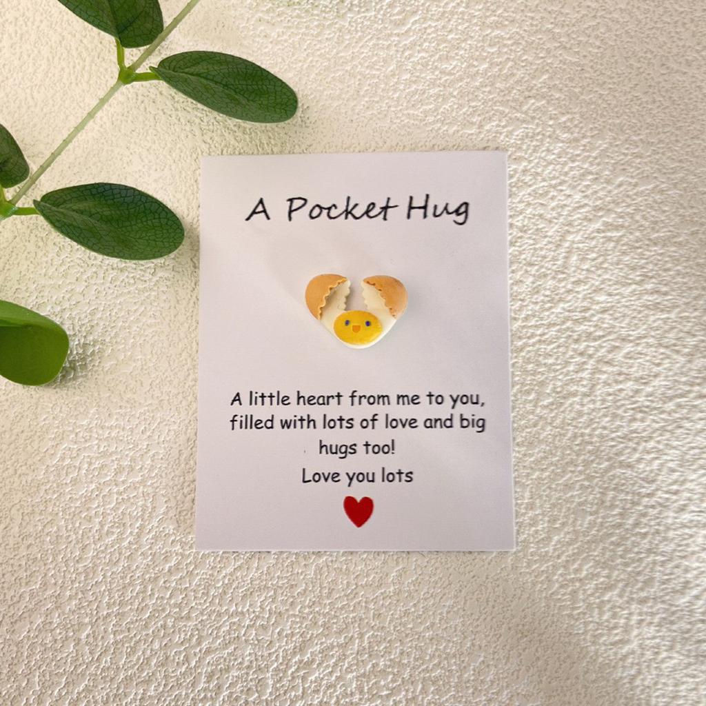 DIY Pocket Love Hug Card Egg Series Resin Double Talk Card 1pc