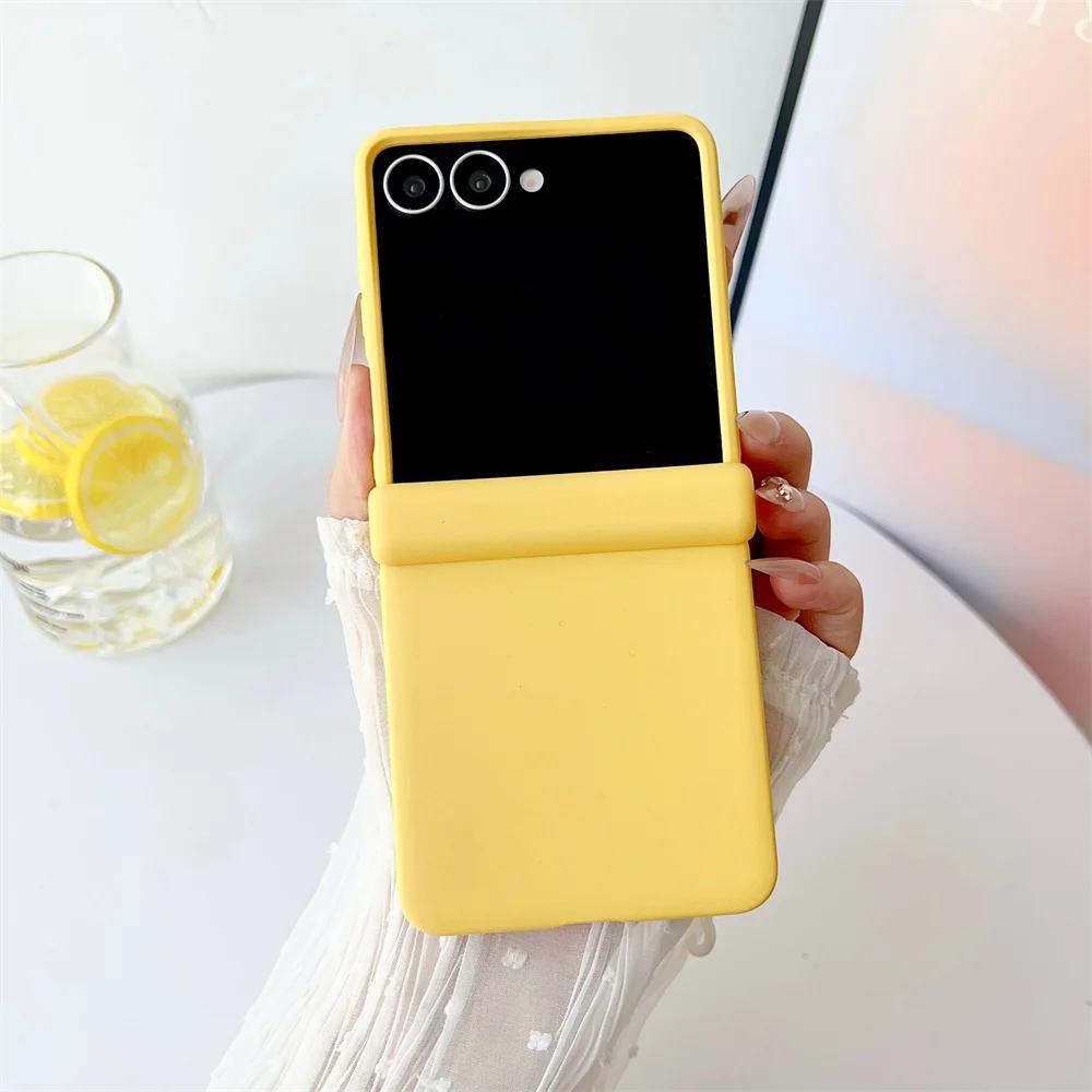 Skin Feel Candy Color Matte Phone Case for Samsung Galaxy Z Flip7 FE Flip 7 6 5 Flip 4 3 Hinge Protective Hard Back Cover