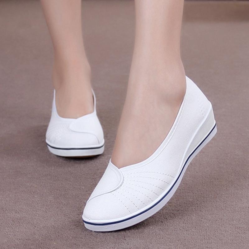 New Fashion 2018 Womens Shoes Single White Shoes Work Size3541 Shoes