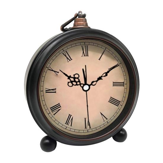 

Yousheng Vintage Metal Analog Alarm Clock Large Display Non-Ticking Silent Battery Operated Bedroom Retro Desk Quartz Clock Children Students Gift H