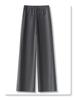 Women's Gray Wide-Leg High-Waisted Straight-Leg Pants for Spring/Autumn 2025