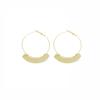 New Exaggerated Metal Geometric Round Hoop Earrings for Women Trendy Gold Silver Color Smooth Fan Shaped Earrings Jewelry Gifts