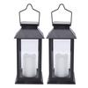 Solar Outdoor Hanging Lanterns, Flickering Flameless Candle Lanterns, IP65 Rainproof, Auto On Off, Rustproof Plastic