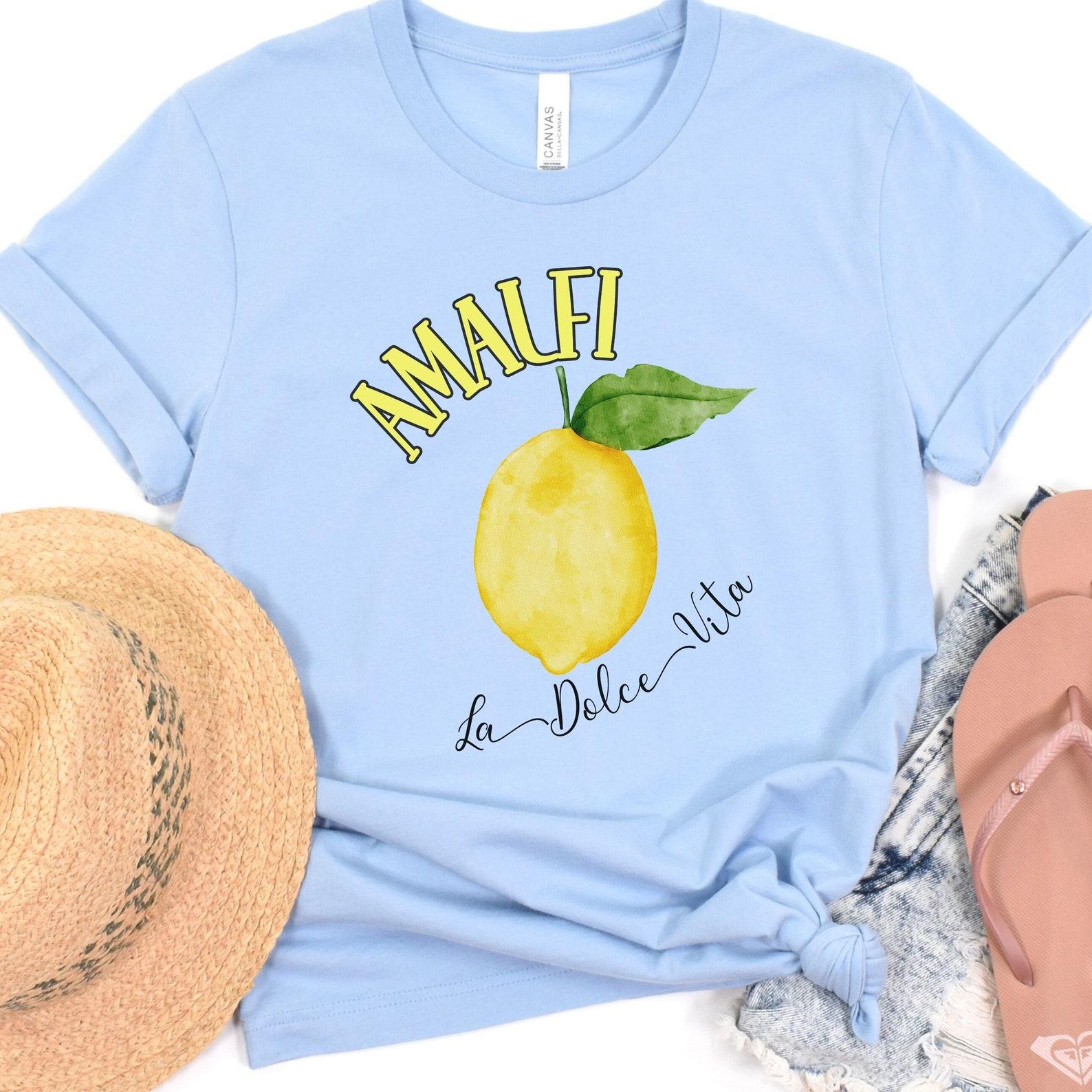 Amalfi Coast T-Shirt: Lemon Theme, Italian Riviera Trip M