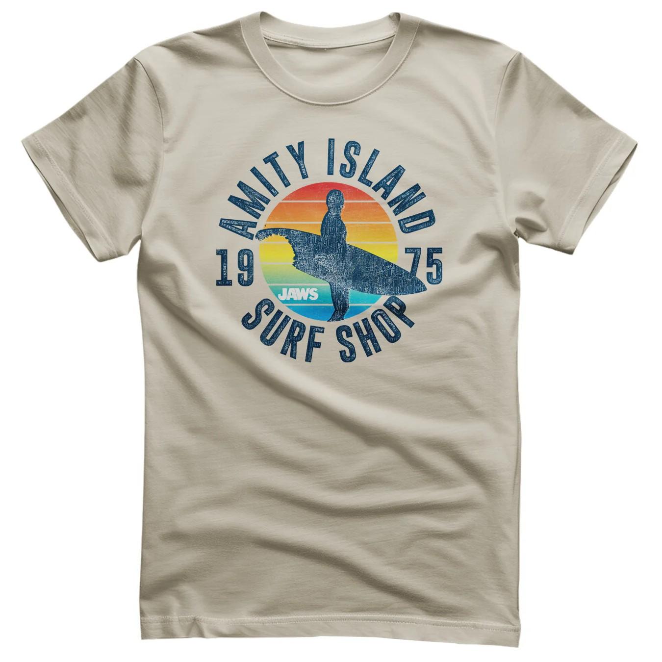 Officially Licensed JAWS Amity Island Surf Shop Mens T-Shirt S