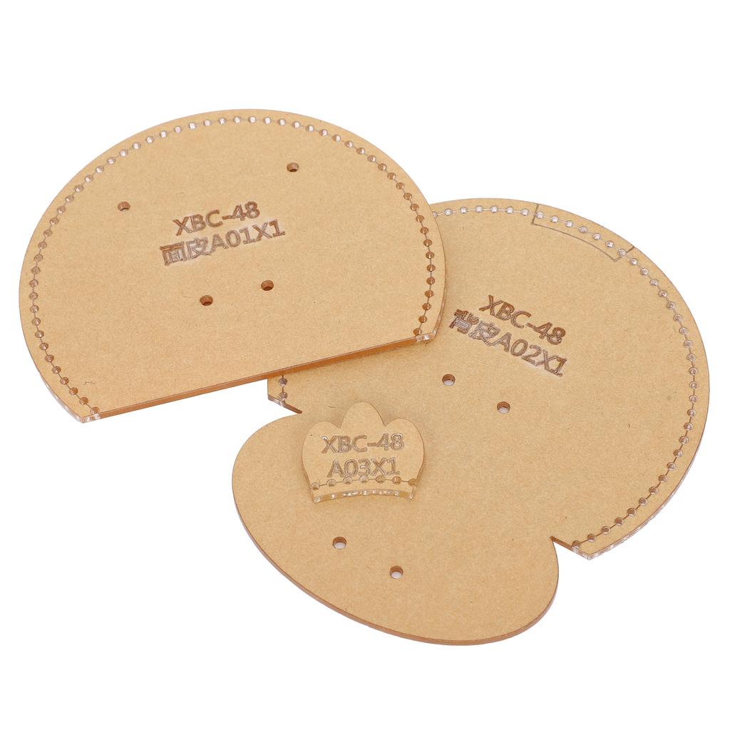 3Pcs Acrylic Template Coin Purse DIY HandMade Leather Pattern Wallet Drawing Mold Craft