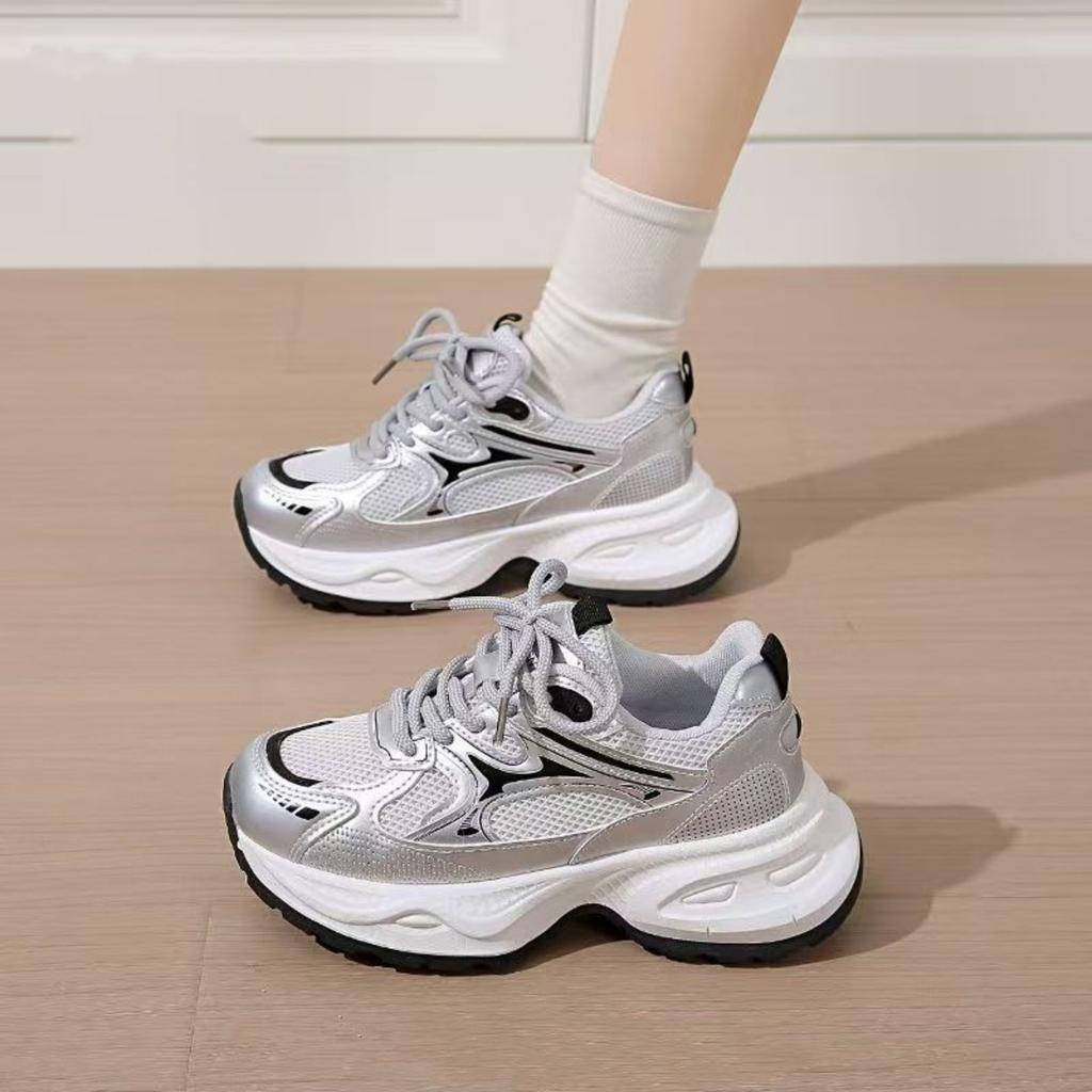 Ladies, Fashionable Casual Shoes, Outdoor, Fitness Sports Shoes, Thick Soled, Wear-resistant, Anti Slip Shoes, Road Running Shoes