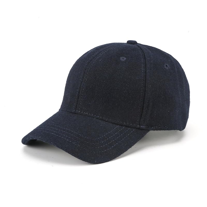 

[GEJ-Tech] wool cap hat Large size (up to 65cm) men s ladies autumn winter (L, dark navy)