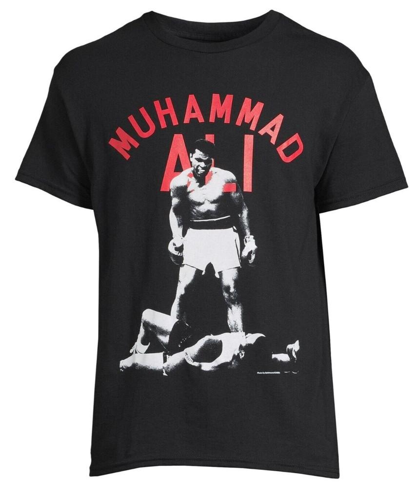 LARGE Muhammad Ali Men's Graphic Print T-Shirt Black Red Retro Boxing Unisex T-Shirt