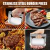 430 Rostfritt Stål Hamburgerköttpress Fyrkantig Burgerköttpress Köksverktyg Köttpressplatta 1 st Cirkulär