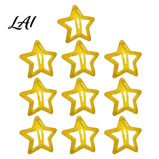 Decorative Hair Jewelry for Women Cute Star Clips Girls Glitter Metal Snap Barrettes Charming Accessories Gifts Bangs Braids And Hairstyles,